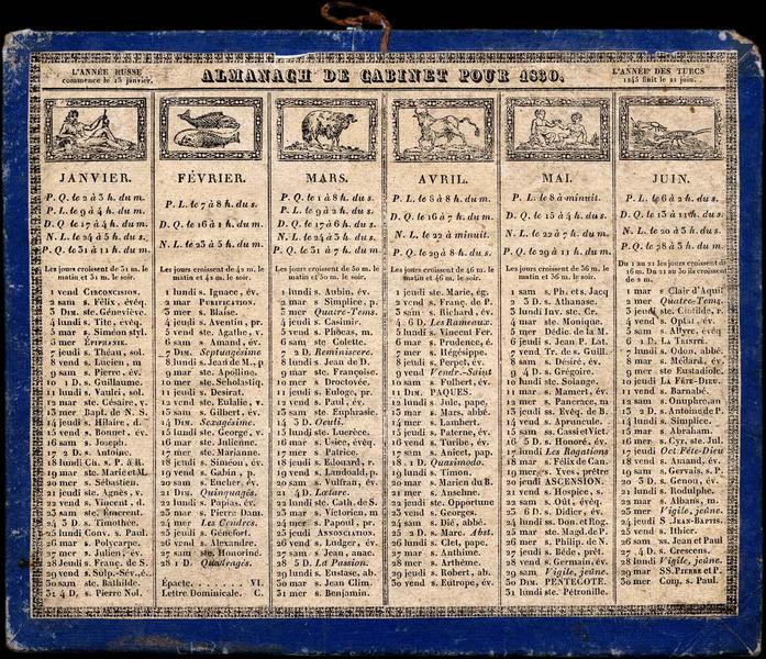 ALMANACH DE CABINET POUR 1830 (titre inscrit)