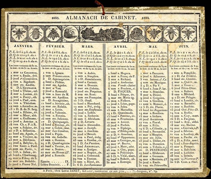 ALMANACH DE CABINET 1833 (titre inscrit)