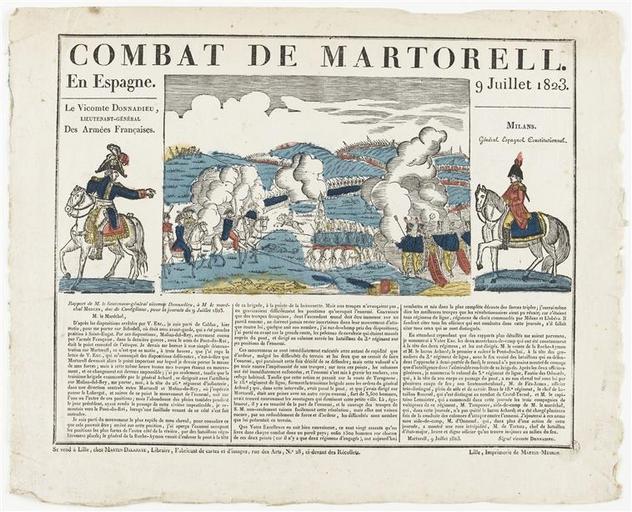 COMBAT DE MARTORELL. / En Espagne / 9 Juillet 1823 (titre inscrit)