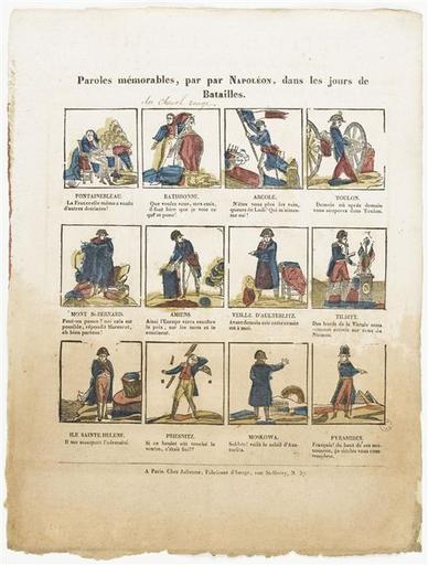 Paroles mémorables, par par NAPOLEON, dans les jours de / Batailles. (sic) (titre inscrit)