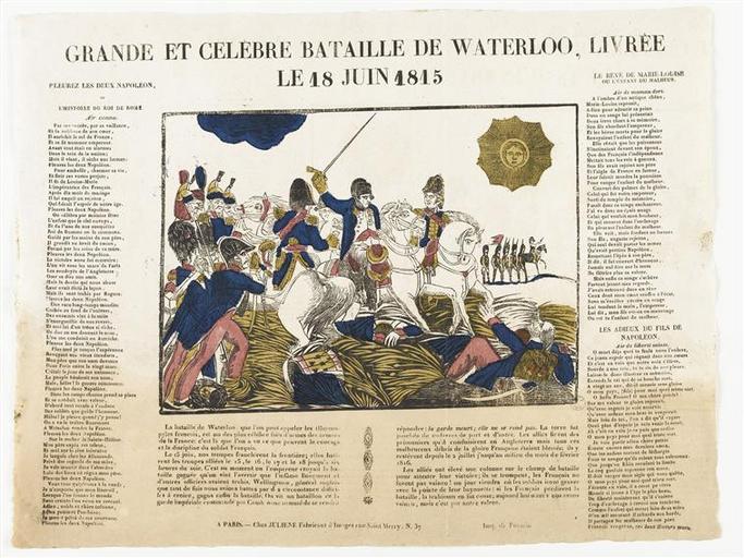 GRANDE ET CELEBRE BATAILLE DE WATERLOO, LIVREE / LE 18 JUIN 1815 (titre inscrit)