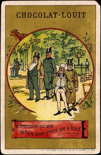 la Grenouille qui veut / se faire aussi grosse que le boeuf (titre inscrit)