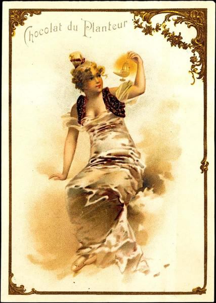 Femme assise portant une lampe à huile dans sa main gauche levée (titre factice)
