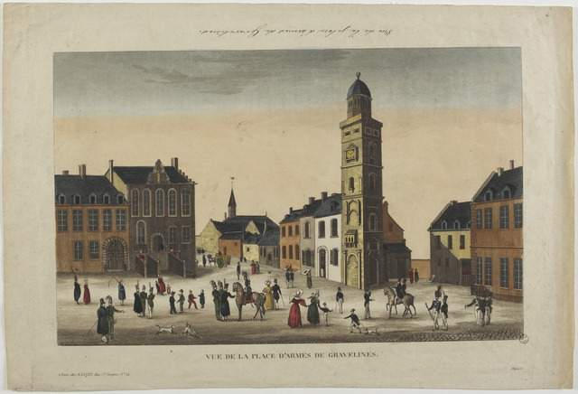 VUE DE LA PLACE D'ARMES DE GRAVELINES. (titre inscrit)