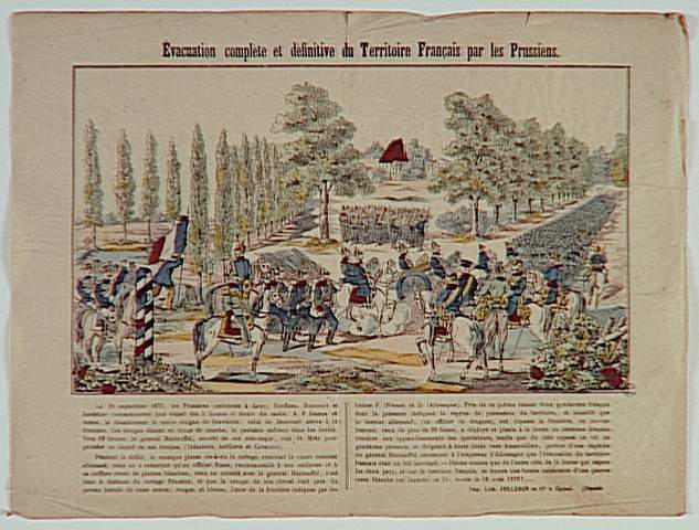 Evacuation complète et définitive du Territoire Français par les Prussiens. (titre inscrit)