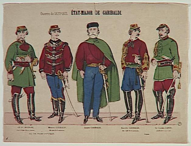 Guerre de 1870-1871. ETAT-MAJOR DE GARIBALDI (titre inscrit)