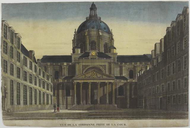 VUE DE LA SORBONNE PRISE DE LA COUR. (titre inscrit)