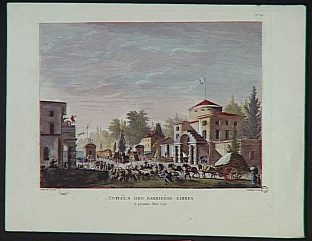 ENTREES DES BARRIERES LIBRES / le premier Mai 1791. (titre inscrit)