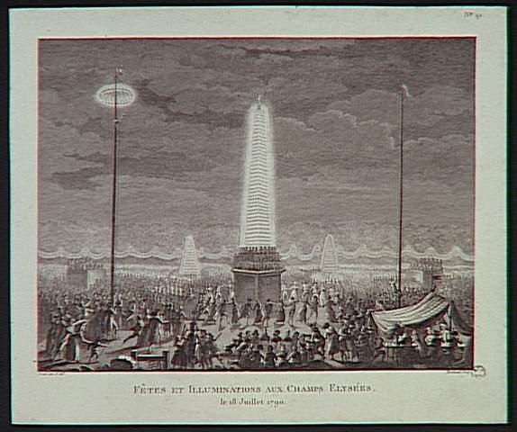 FETES ET ILLUMINATIONS AUX CHAMPS ELYSEES, / le 18 Juillet 1790 (titre inscrit)