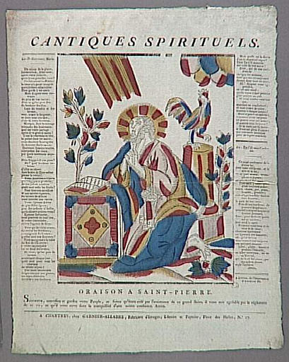 CANTIQUES SPIRITUELS.ORAISON A SAINT PIERRE (titre inscrit)