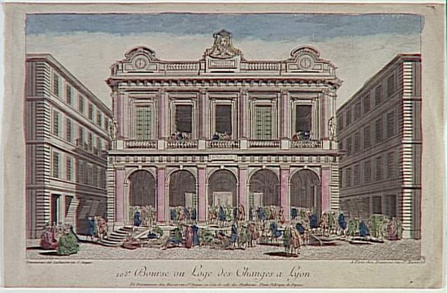 Bourse ou Loge des Changes a Lyon. (titre inscrit)