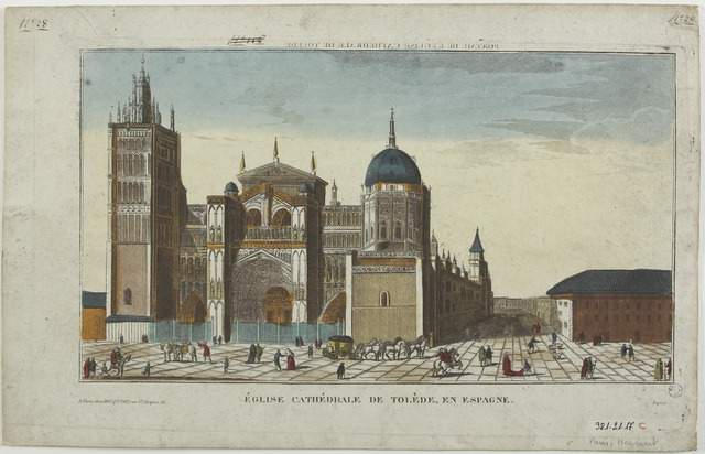 PORTAIL DE L'EGLISE CATHEDRALE DE TOLEDE (titre inscrit, en caractères inversés) / EGLISE CATHEDRALE DE TOLEDE EN ESPAGNE. (titre inscrit)