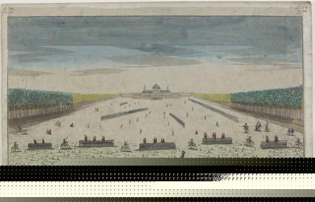 Vue de l'Ecole Royale Militaire du coté du Champ de Mars A Paris. (titre inscrit)