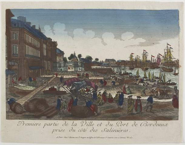 Première partie de la Ville et du Port de Bordeaux / prise du côté des Salinières. (titre inscrit)