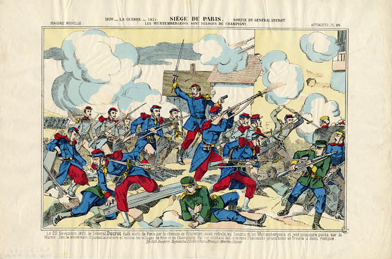 1870-LA GUERRE-1871. SIÈGE DE PARIS. SORTIE DU GÉNÉRAL DUCROT (titre inscrit)