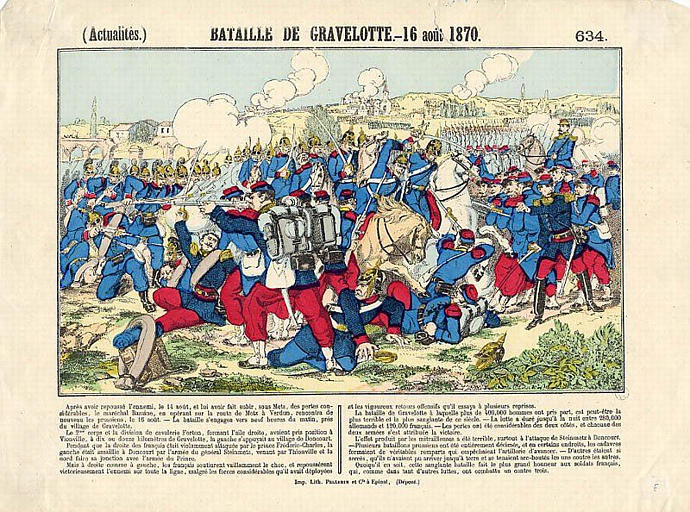 BATAILLE DE GRAVELOTTE.- 16 août 1870 (titre inscrit)