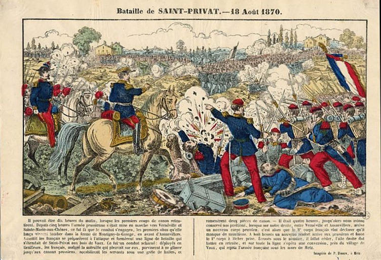 BATAILLE DE SAINT-PRIVAT. - 18 Août 1870  (titre inscrit)