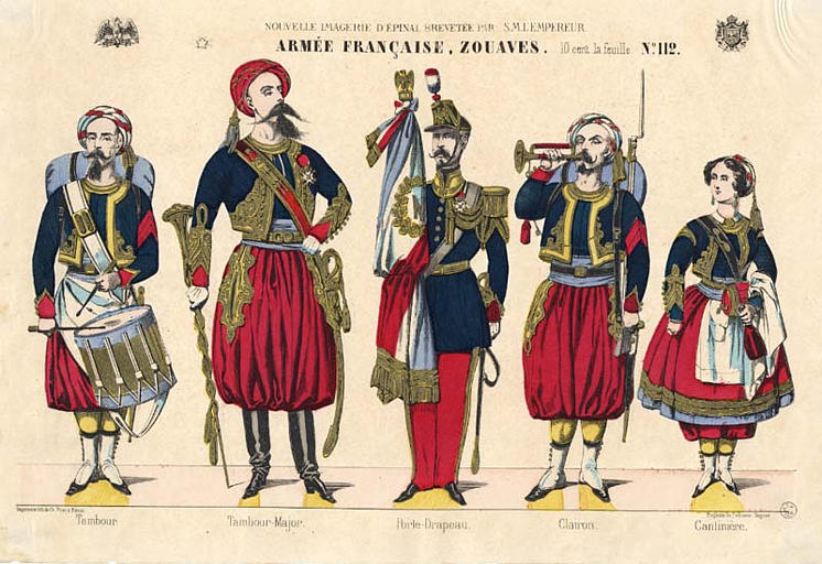 ARMEE FRANCAISE, ZOUAVES (titre inscrit)