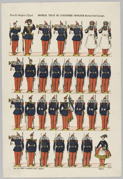 NOUVELLE TENUE DE L'INFANTERIE FRANCAISE. (titre inscrit)