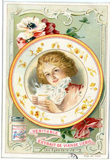 LES AGES DE LA VIE 3 (RECTO) -3 BOEUFS AU REPOS AVANT L'ABATAGE (SIC) (FRAY-BENTOS, COMPAGNIE LIEBIG) (VERSO) (titre inscrit)