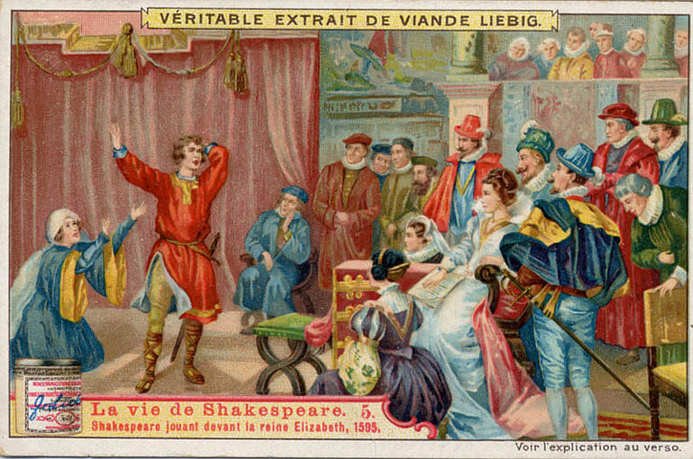 LA VIE DE SHAKESPEARE / 5 SHAKESPEARE JOUANT DEVANT LA REINE ELISABETH, 1595 (titre inscrit)