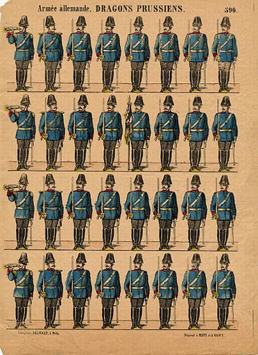 Armée allemande. DRAGONS PRUSSIENS (titre inscrit)