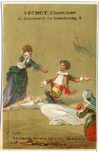 3e ACTE / NAUFRAGE EN VUE DE L'ILE DE FRANCE (ancien nom de l'ile Maurice) / MORT DE VIRGINIE (titre inscrit)