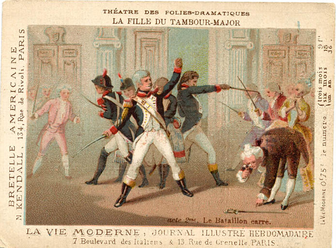 LA FILLE DU TAMBOUR-MAJOR, acte 2me. Le Bataillon carré (titre inscrit)