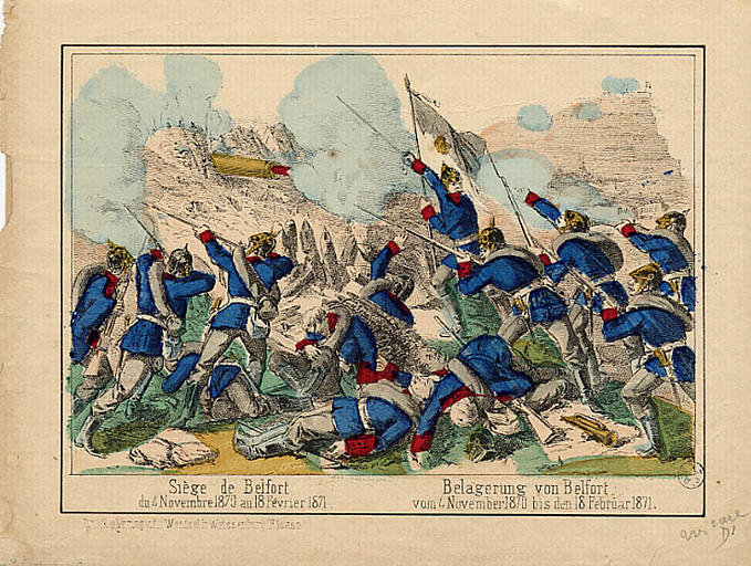 Siège de Belfort / du 4 novembre 1870 au 18 février 1871 (titre inscrit, français, allemand)