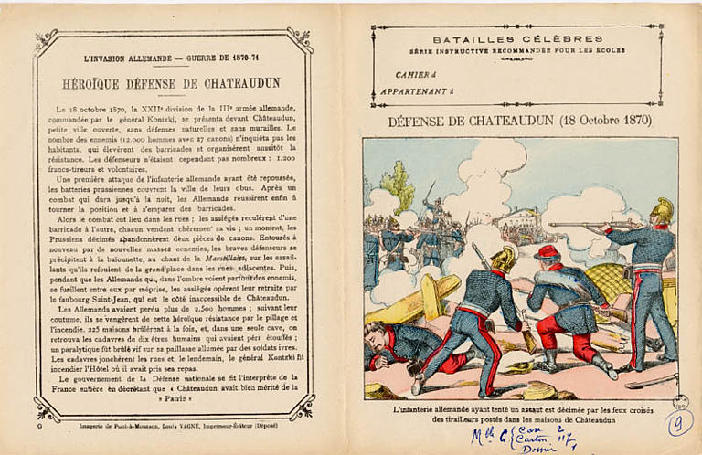 BATAILLES CÉLÈBRES / SÉRIE INSTRUCTIVE RECOMMANDÉE POUR LES ÉCOLES / DÉFENSE DE CHATEAUDUN (18 Octobre 1870) (titre inscrit)