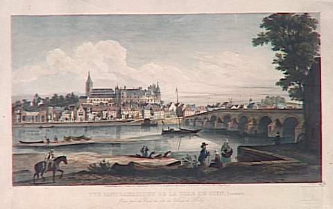 VUE PANORAMIQUE DE LA VILLE DE GIEN, (LOIRET) . / prise près du Cail, du côté du Village de Poilly. (titre inscrit)