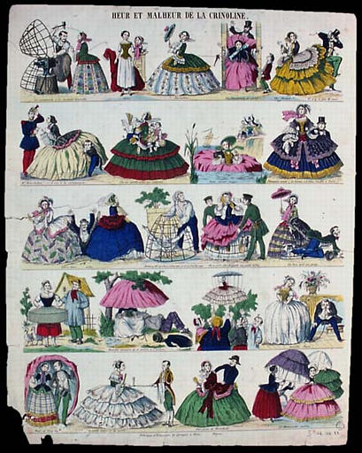 HEUR ET MALHEUR DE LA CRINOLINE. (titre inscrit)