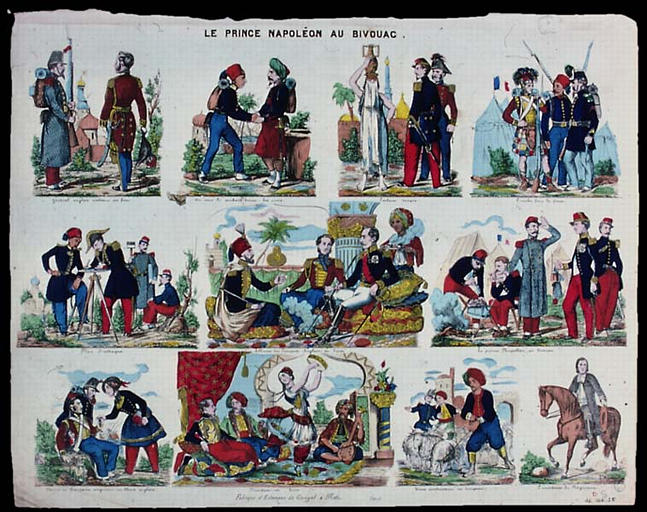 LE PRINCE NAPOLEON AU BIVOUAC. (titre inscrit)