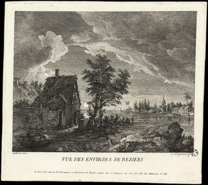 VUE DES ENVIRONS DE BEZIERS. (titre inscrit)