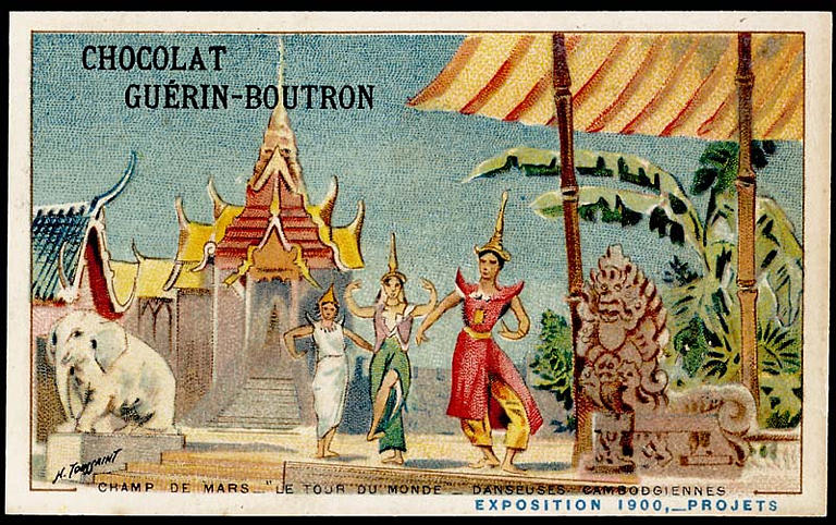 CHAMP DE MARS-'LE TOUR DU MONDE'-DANSEUSES CAMBODGIENNES / EXPOSITION Universelle 1900, -PROJETS (titre inscrit)