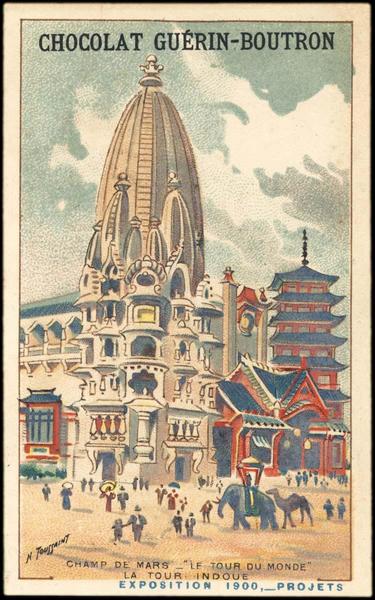 CHAMP DE MARS-'LE TOUR DU MONDE' / -LA TOUR INDOUE / EXPOSITION Universelle 1900, -PROJETS (titre inscrit)