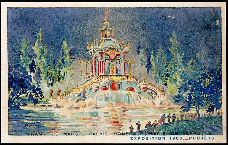 CHAMP DE MARS-PALAIS PONSIN- (PALAIS DE VERRE) / EXPOSITION Universelle 1900, -PROJETS (titre inscrit)