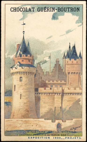 MINISTERE DE LA GUERRE / (CHATEAU FORTIFIE AU MOYEN-AGE) / EXPOSITION Universelle 1900, -PROJETS (titre inscrit)