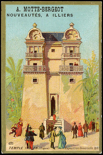 TEMPLE INDIEN. (déposé) Exposition Universelle 1889. (titre inscrit)