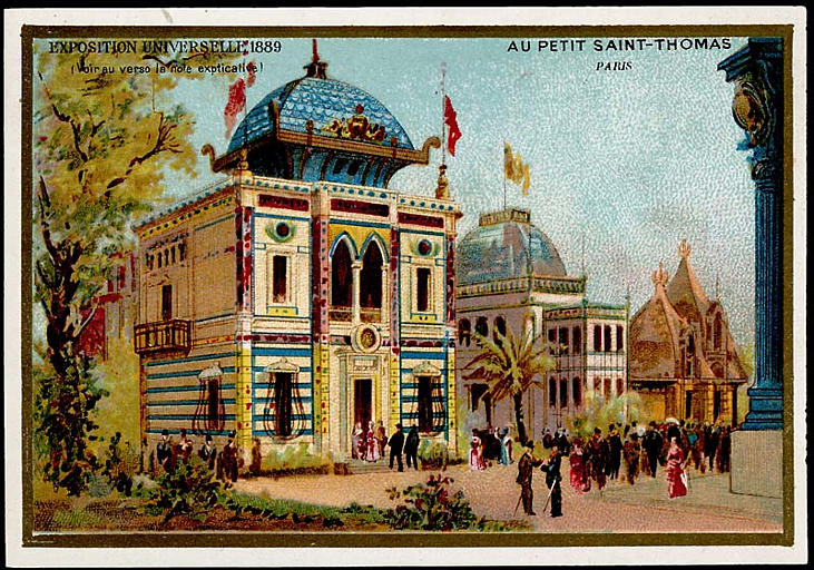 EXPOSITION UNIVERSELLE 1889 / Pavillons de San Salvador, de cousino et de Nicaragua. (titre inscrit)