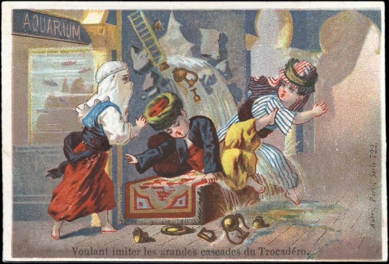 [exposition universelle 1878] Voulant imiter les grandes cascades du Trocadéro. (titre inscrit)