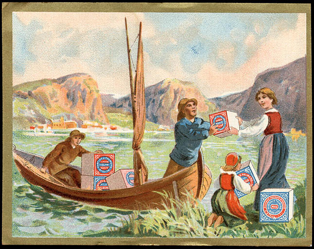 Pêcheurs chargeant des biscuits dans une barque. (titre d'origine)