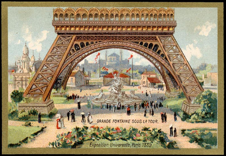 GRANDE FONTAINE SOUS LA TOUR. / Exposition Universelle, Paris, 1889. (titre inscrit)