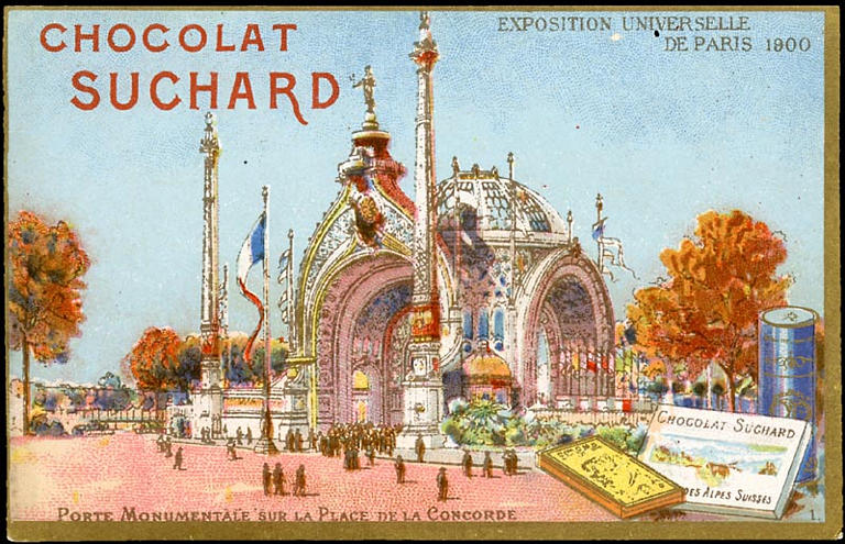 EXPOSITION UNIVERSELLE / DE PARIS 1900 / PORTE MONUMENTALE SUR LA PLACE DE LA CONCORDE (titre inscrit)