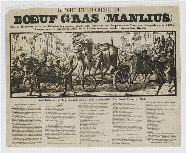 ORDRE ET MARCHE DU / BOEUF GRAS (MANLIUS) (titre inscrit)