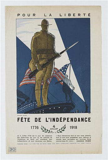 POUR LA LIBERTE / FETE DE L'INDEPENDANCE / 1776 / 4 / JUILLET / 1918 (titre inscrit)