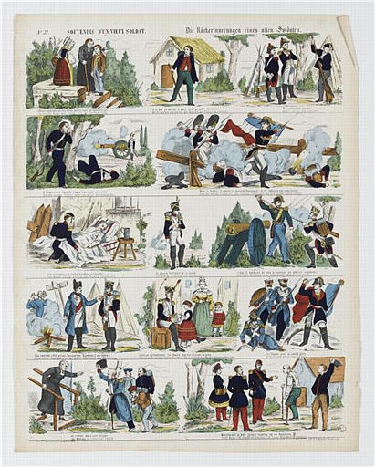 SOUVENIRS D'UN VIEUX SOLDAT (titre inscrit, français, allemand, gothique)