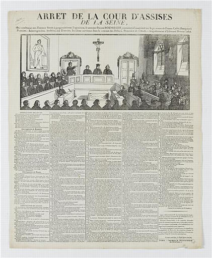 ARRET DE LA COUR D'ASSISES DE LA SEINE (titre inscrit)