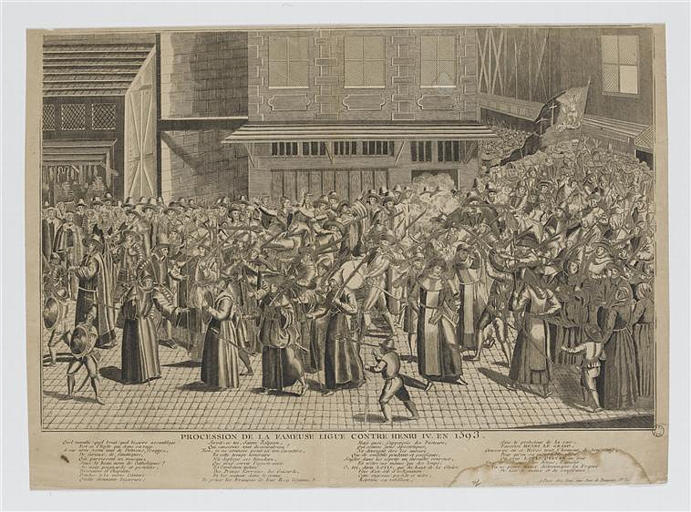 PROCESSION DE LA FAMEUSE LIGUE CONTRE HENRI IV EN 1593 (titre inscrit)