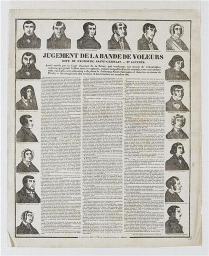 JUGEMENT DE LA BANDE DE VOLEURS DITE DU FAUBOURG SAINT-GERMAIN - 27 ACCUSÉS (titre inscrit)